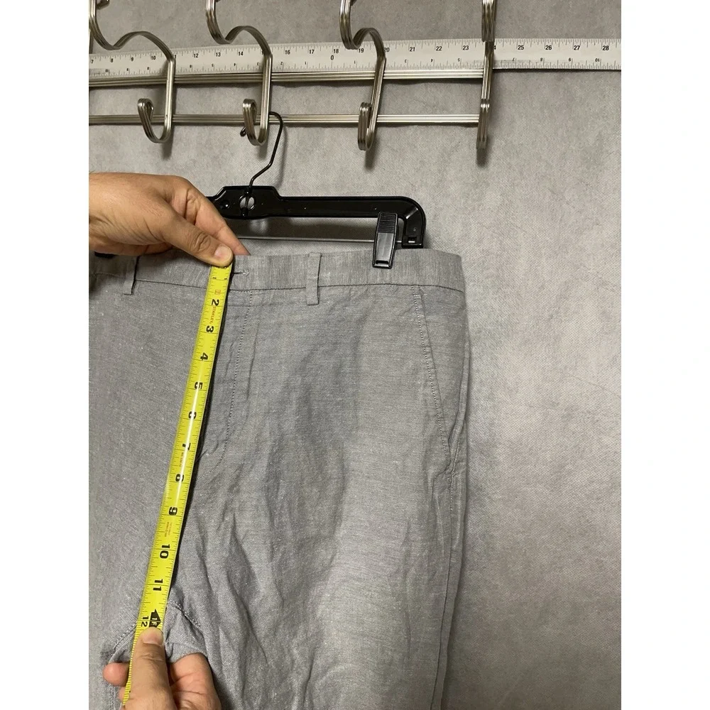 Banana Republic Pants Men 36X31 Gray Kentfield‎ Linen Cotton Hybrid Dress Casual